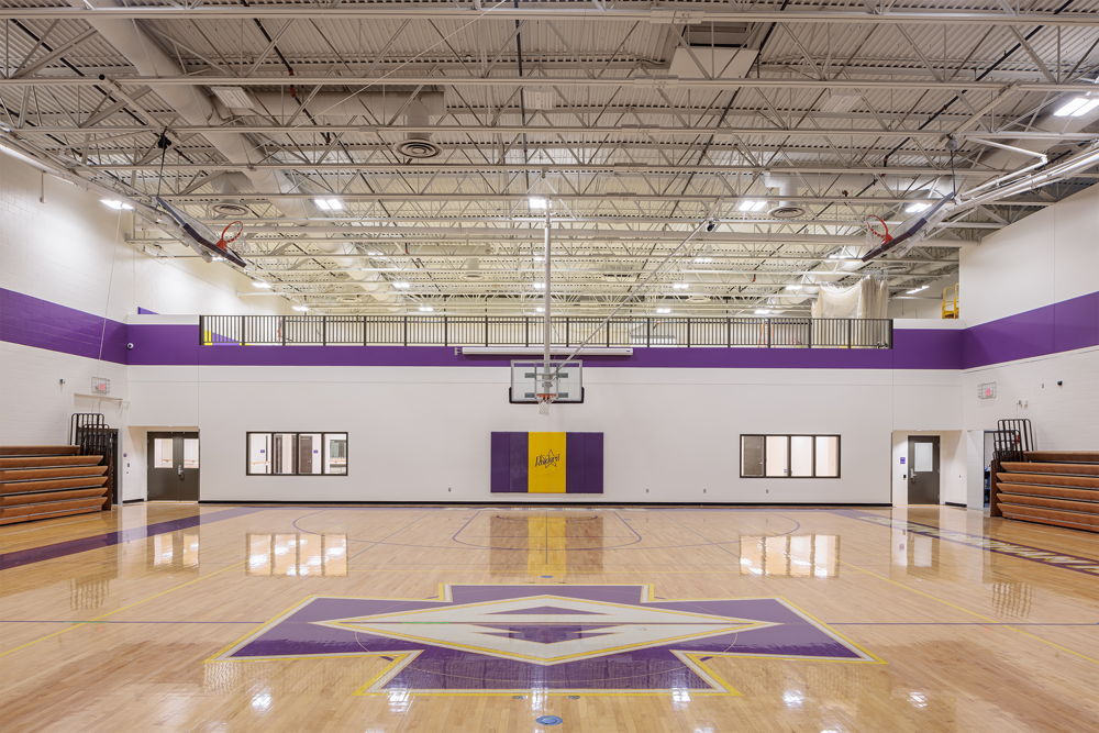 basketball court of a gymnasium